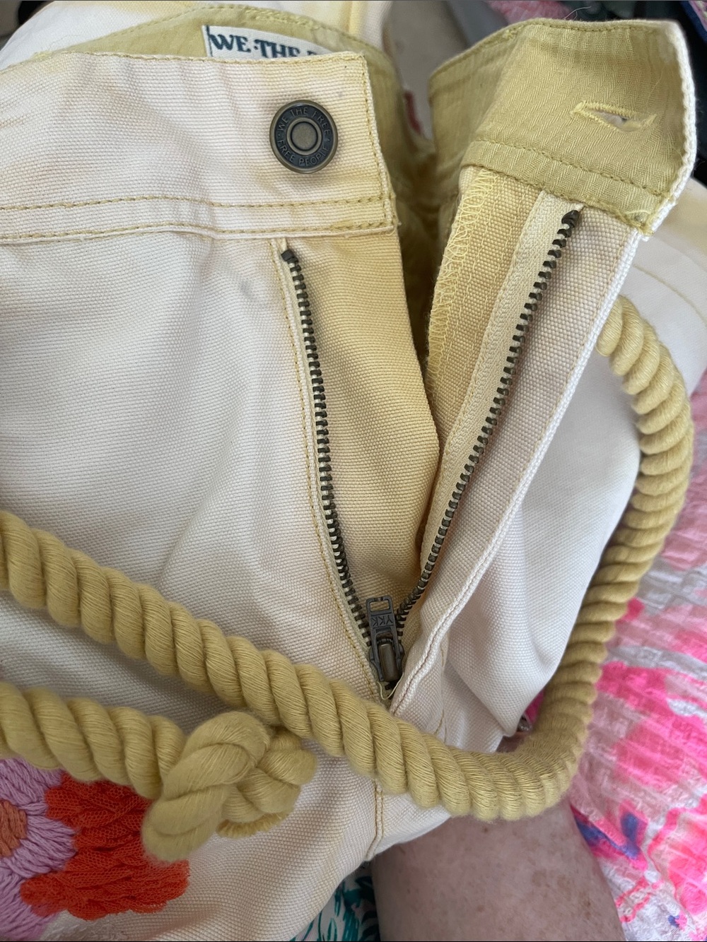 We The Free Women Size 8 Electric Sands Embroidered Pants Rope-Handle - Picture 4 of 13
